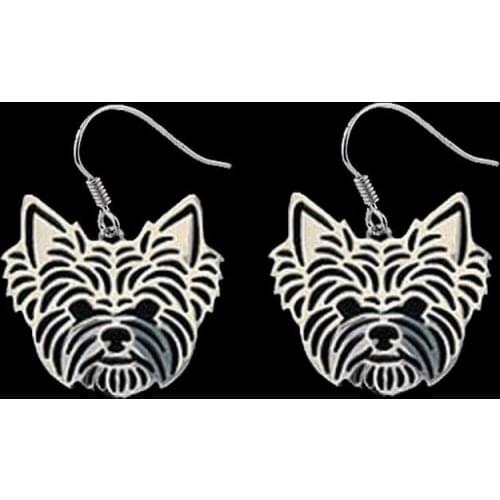 2018 Hot Sale Silver Alloy Yorkshire Terrier Earrings Female Jewelry Dog Drop Earrings Drop Shipping