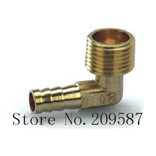 1pcs 2 ways 10-1/2 BSP House Barbed Elbow Male Brass Pipe Coupler Adapter