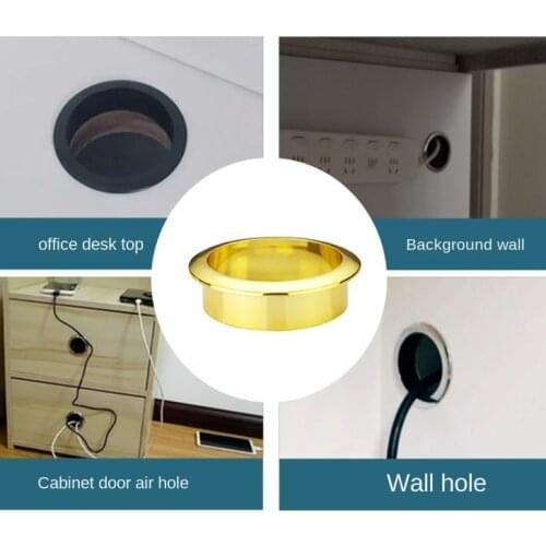 2pcs plastic wire hole cover 60mm Round grommet for computer table pc desk cable outlet Port wire protector cabinet vent system