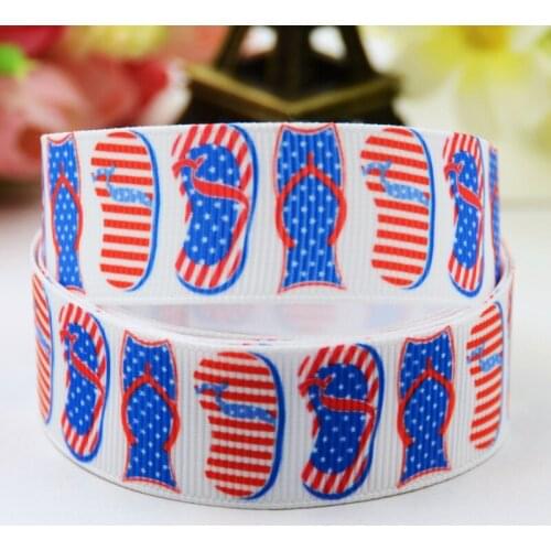 22mm 25mm 38mm 75mm Independence day Cartoon Printed Grosgrain Ribbon sewing supplies Bow hair accessories X-00934 10 Yards