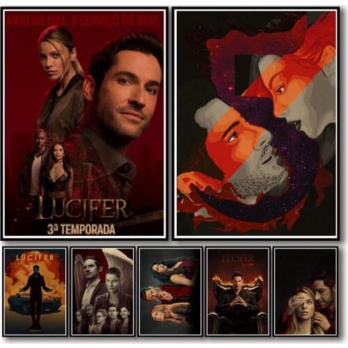 26 Designs Lucifer Morningstar Kraftpaper Poster HomeDecal Painting Wall Sticker for Coffee House Bar