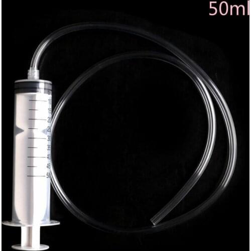 5PCS 50ml Capacity Syringe Reusable Pump Oil Measuring With 80cm Silicone Tube Hot