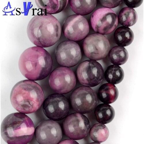 6 8 10mm Natural Rose Red Jades Chalcedony Stone Beads For Jewelry Making Round Loose Spacer Beads DIY Bracelet Necklace Charms