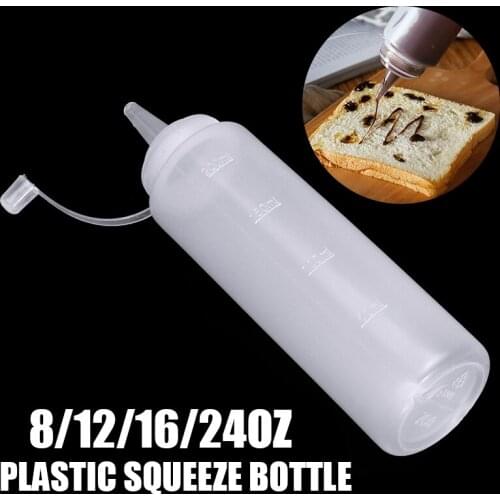 8-24oz Clear Plastic Squeeze Bottle Condiment Dispenser Ketchup Mustard Sauce Durable Squeeze Bottle Essential Accessory Mayitr