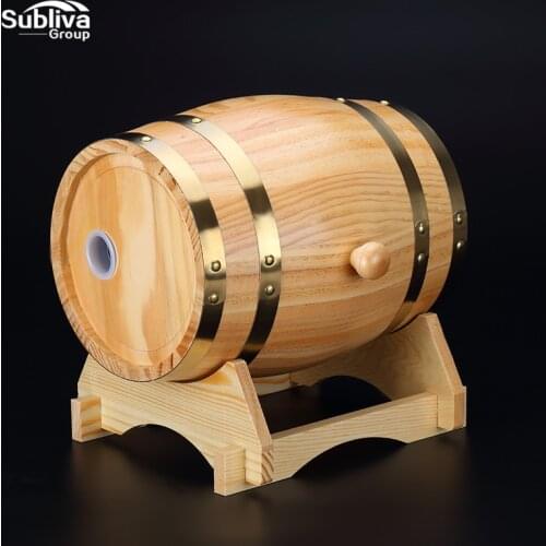 1.5L beer brewing keg Vintage Wood Oak Timber Wine Barrel for Whiskey Rum Port Decorative Barrel Keg Hotel Restaurant Display