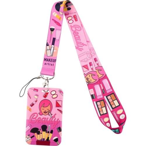 BG1347 Makeup Artist Keychain Neck Strap for Key ID Card Cell Phone Straps for USB Badge Holder DIY Hanging Rope Strap