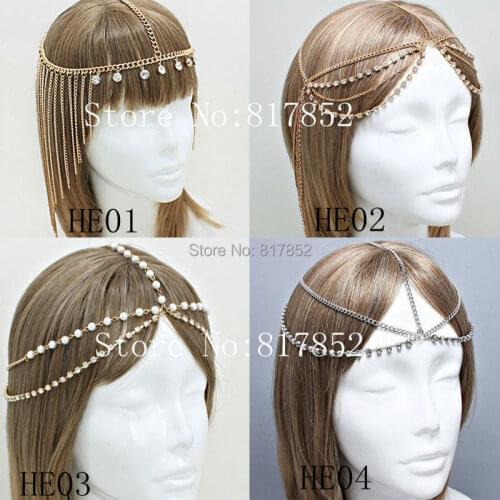 Free Shipping New Arrival Women Fashion Styles Gold or Silver Chains Hair Chains Jewelry