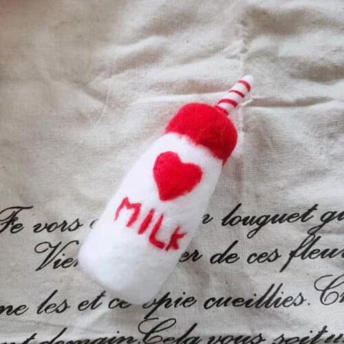 DIY Baby Wool Felt Milk Bottle+Cookies Decorations Newborn Photography Props Set Q9QB
