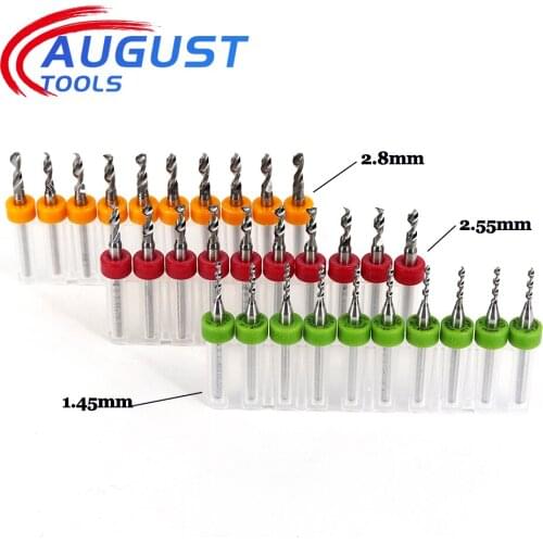 AUGT 10Ppcs/Set 0.1mm to 5mm PCB Mini Drill Bit Sets Tungsten Steel Carbide For Print Circuit Board CNC Drill Bits Machine Tool