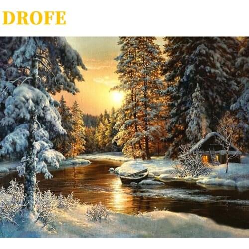DROFE DIY Frame Painting By Numbers Wooden Frame 40x50cm Combination Unique Gift Wall Art Picture Artworks Home Decor