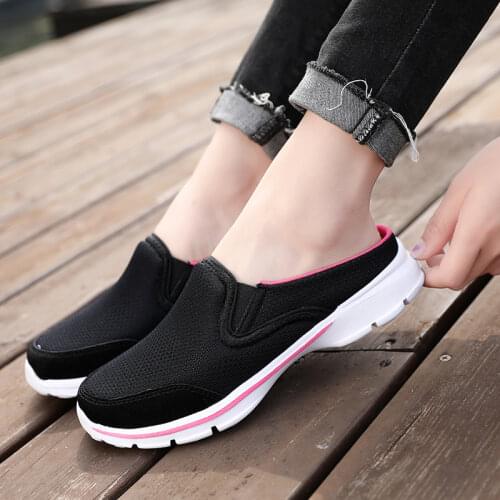 Comemore New Womens Shoes Casual Flats Breathable Mesh Lazy For Ladies Walking Light Comfortable Outdoor Female Flats Plus Size
