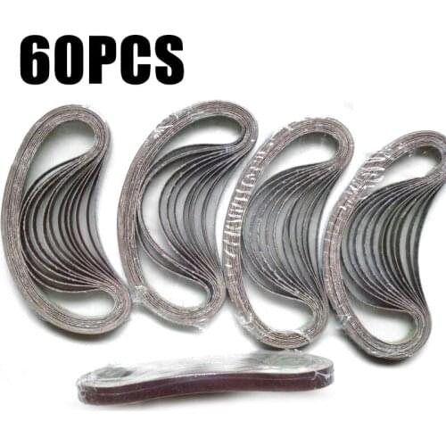 60Pcs Sanding Belts 13x457 Mm 40/60/80/120/180/240Grit For Black&Decker High Quality Material Sanding Belts For Polishing