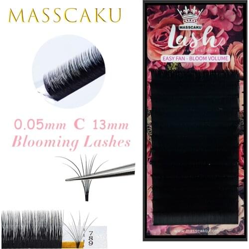 MASSCAKU Eyelashes Makeup Autofans Eyelash Easy Fanning Lashes mega volume Fan Russian Volume Two tone Lashes Faux Cils