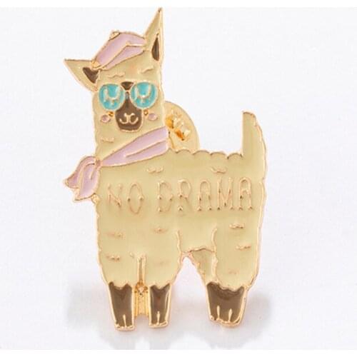 Cute Alpaca Sheep Pins Cartoon Animal Brooches Metal Badges Brooch Lapel Pin Denim Jeans Shirt Bag Jewelry Gift for Kids Girls