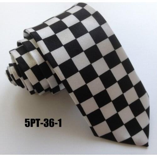 5cm Fashion Narrow Ties Young Men Plaid Checkered Slender Necktie