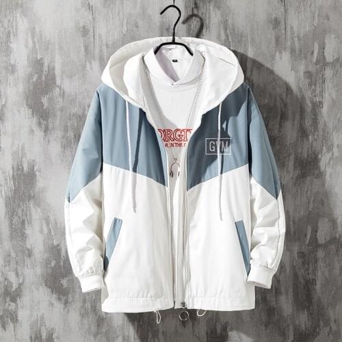 Japanese Streetwear Jackets Men Hip Hop Patchwork Hooded Long Sleeve Basic Coat Spring Autumn Handsome Tide Brand Coats