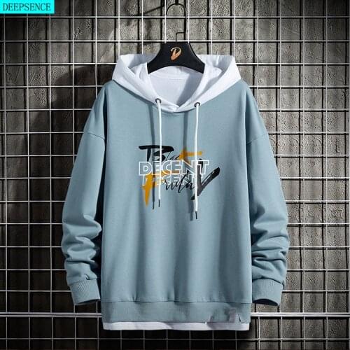 Spring and Autumn New Long Sleeve Men Hooded Sweatshirt Tide Brand Fashion Korean Casual Loose Round Neck Long Sleeve Hoodie Men