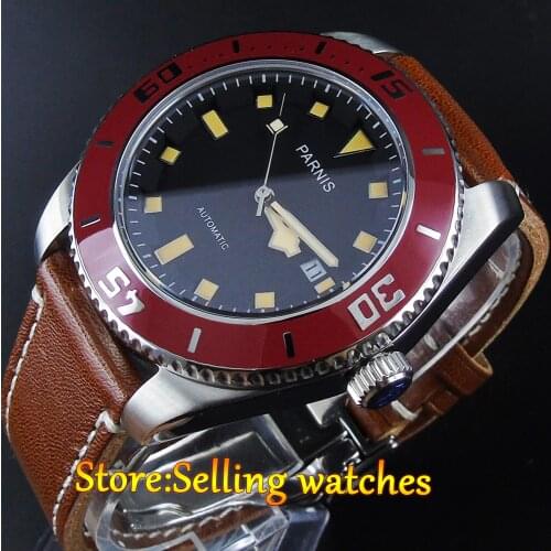 Parnis 43mm deployant clasp sapphire glass10ATM MIYOTA 821A Automatic mens watch