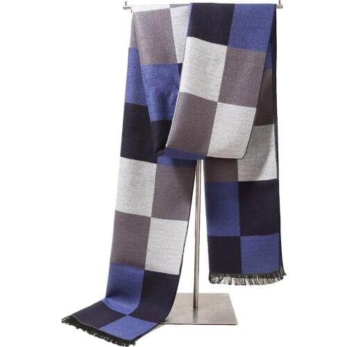 Men Scarf luxury brand designer Men Classic Cashmere Geometric Scarf Winter Warm Soft Tassel fashion Shawl Wrap scarf