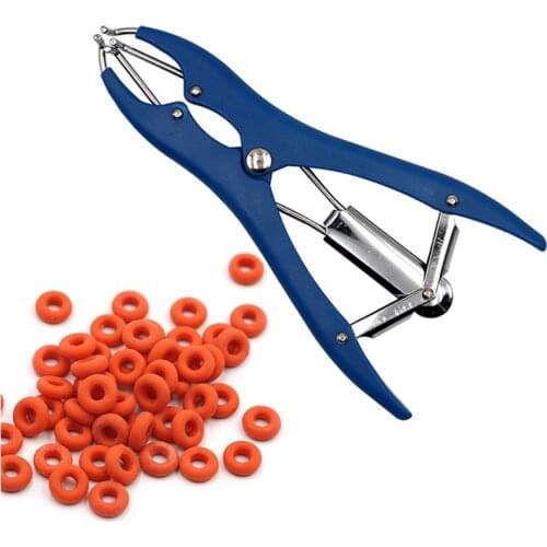 Farm Animal Pig Sheep Tail Docking Clamp Plastic Castration Pliers And Tail Docking Rubber Rings Tail Device