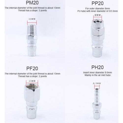 Pneumatic accessories air compressor hose fast C-type connector high pressure connector PM10, PP20, PF20, PM40, PF30, PF40, PP40