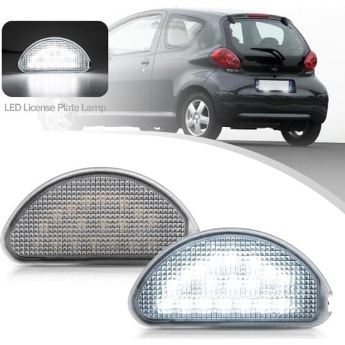 12V LED CANBUS License Number Plate Light Error Free Car Accessories For Toyota Aygo KGB40 MK I 05-14 Rear Plate Lamp