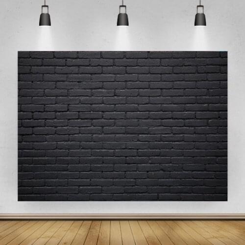 Simple Solid Color Black Brick Wall Portrait Photo Background Photographic Vinyl Backdrop Photocall Studio Booth Props