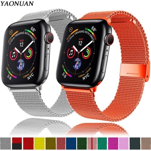 Strap For Apple watch band 44mm 40mm correa iWatch 38mm 42mm Magnetic Loop Stainless Steel bracelet Apple watch serie 3 4 5 SE 6