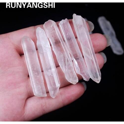 Runyangshi 50g/bag Natural clear quartz singal crystals wand quartz healing stone rock mineral specimen energy stone