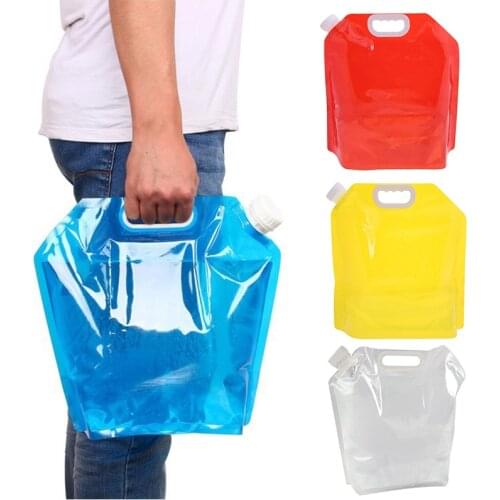 5L Folding Portable Water Carrier Storage Bag Collapsible Lifting Bag For Camping Hiking Survival Travel Riding