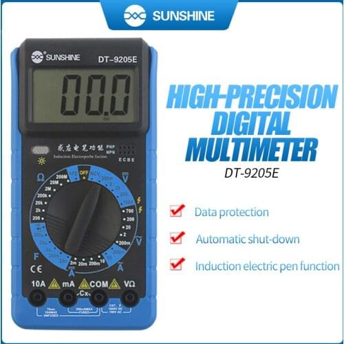 SUNSHINE Digital Multimeter DT-9205E AC/DC Voltage Current Resistance Capacitance Tester Handheld test instrument Power meter