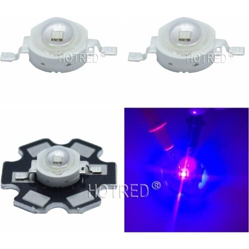 50pcs 100pcs 3W High Power LED UV Light Chip diode 395nm 400nm 365Nm Purple Ultra Violet for Nail Dryer Currency Identification