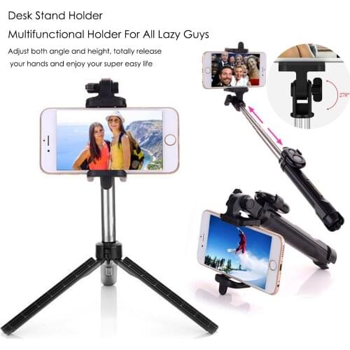 Smart Mobile Cell Phone Bluetooth Remote Shutter Selfie Stick with Extendable Monopod Tripod