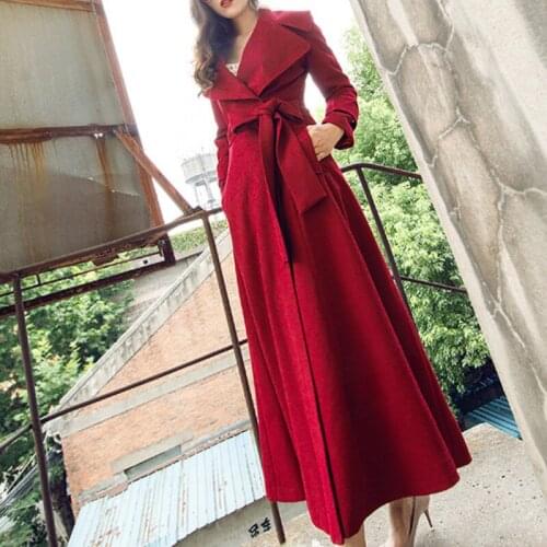 X-long Windbreaker Women Clothing Lapel Long Sleeve High Waist Belt Elegant Windbreakers 2021 Vintage New Trench Coat Female