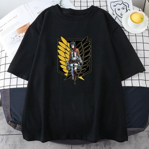 Attack On Titan Print Female T Shirt Loose O-Neck Tees Shirts Casual O-Neck Short Sleeve Creativity Oversized WomenS T-Shirt