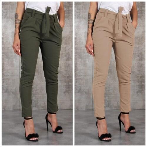 2019 Autumn New Women Fashion High Waist Haren Pants Trousers Casual Office Lady Loose Pants Hot Sale