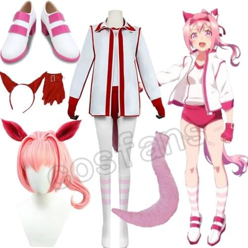 Uma Musume:Pretty Derby Cosplay Sexy Haru Urara Cosplay Haru Urara Cosplay Wig Women Headwear Pink Synthetic Hair Accessories