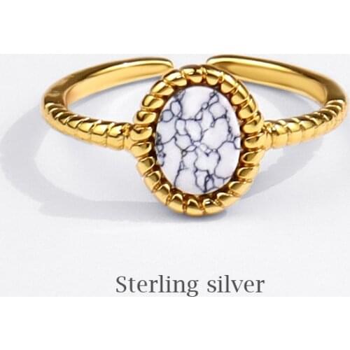 Season Gate 925 Sterling Silver Creative Elegant White Shell Adjustable Size Open Ring For Women SR208