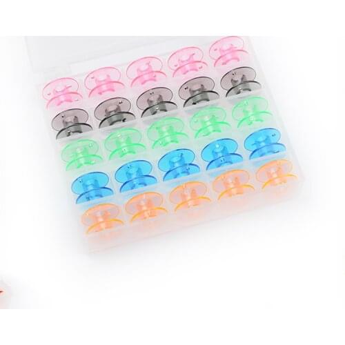 1 box for 25 Sewing machine bobbin Industrial household transparent color the industrial steel plastic or Steel