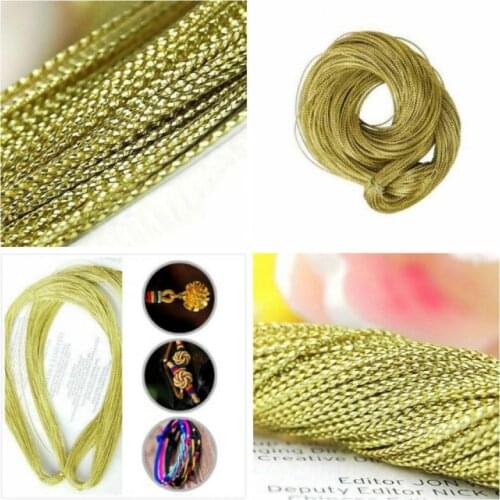 1Roll Length 91 Meters 1.0 mm Rope Gold Thread Metallic String Strap Ribbon Gift Tags Used For Craft Bracelet Making Accessories