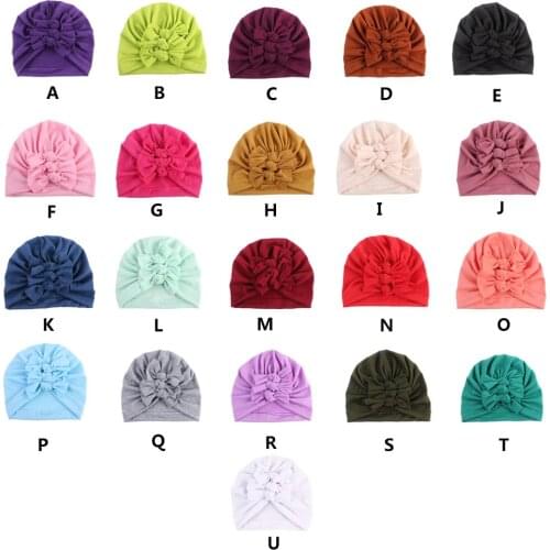 10 pcs/lot , 18 cm*16 cm Hot Sale Children cap autumn winter new soft knitted fabric pleated bow with Indian hat