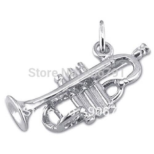 10pcs/lot rhodium plated trumpet Charms
