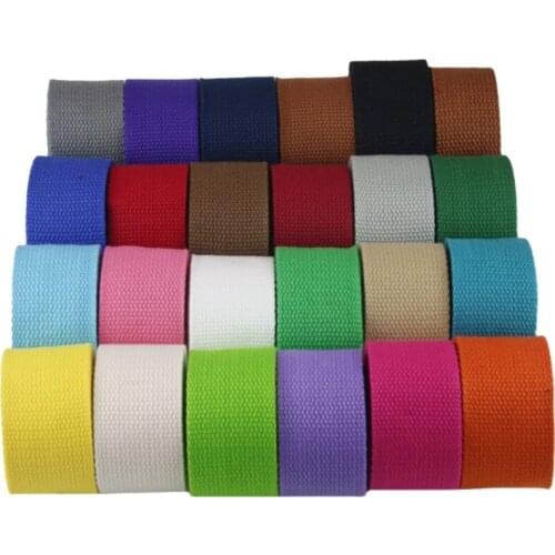 3.2cm wide thicken 2mm plain Pure color canvas Polyester cotton ribbon Webbing DIY bag strap 20 color choosable 50 yards