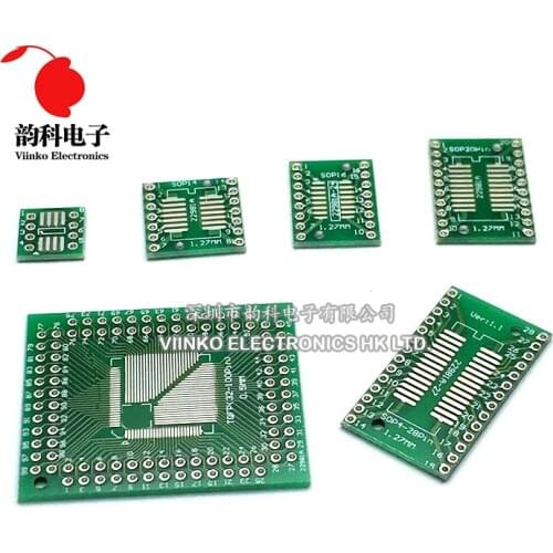 30pcs/lot PCB Board Kit SMD Turn To DIP Adapter Converter Plate FQFP SOP8 SOP14 SOP16 SOP20 SOP28 QFP SOP 8 14 16 20 28