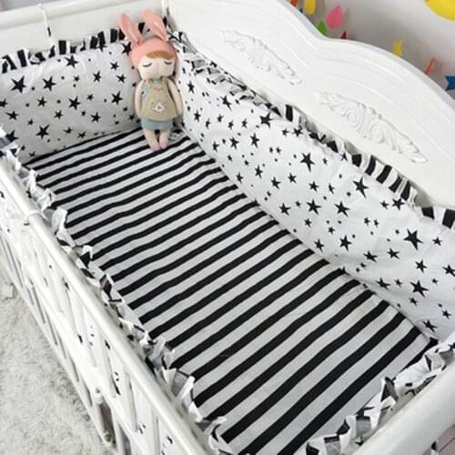 5PCS Cartoon crib baby bedding sets baby cot beds baby bed linen toddler bed cotton Baby Crib Protector (4bumper+sheet)
