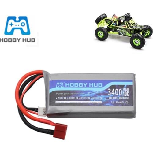 7.4V 1500mah 2500mah 2700mah 3400mah Lipo Battery For Wltoys 12428 12423 RC Car part 2s 7.4v Battery for feiyue 03 Q39
