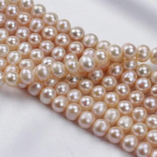 APDGG Natural 9-10mm AA round pink lavender pearl strands loose beads women lady jewelry DIY