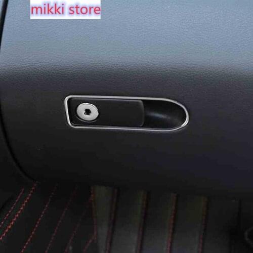 Car Interior Copilot Glove Storage Box Lock switch Cover Trim Frame Cover Stickers For Mercedes BENZ C Class W205 GLC X253