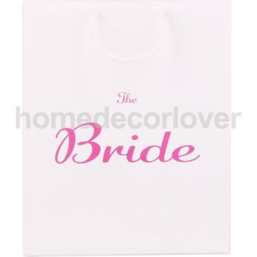 Large Bride Wedding Hen Party Paper Gift Favour Bag with Handle White