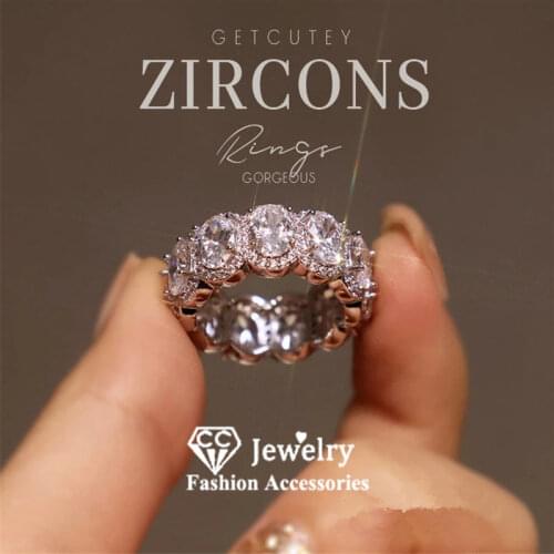 CC Rings For Women S925 Silver Bridal Wedding Inlay Oval Rhinestone Temperament Ring Fine Jewelry Femme Drop Shipping CC3122